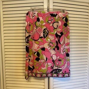 Floral Pink and Green Skirt